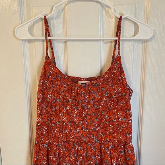 Old Navy orange dainty floral print smocked waist dress LAST CHANCE - Picture 3 of 6